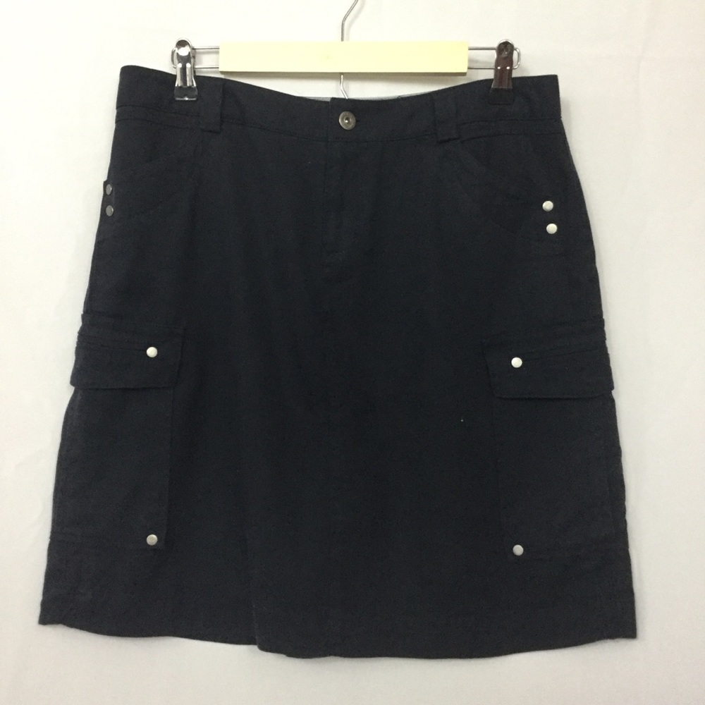 CLEARANCE Coldwater Creek 12P Navy Skirt Silver